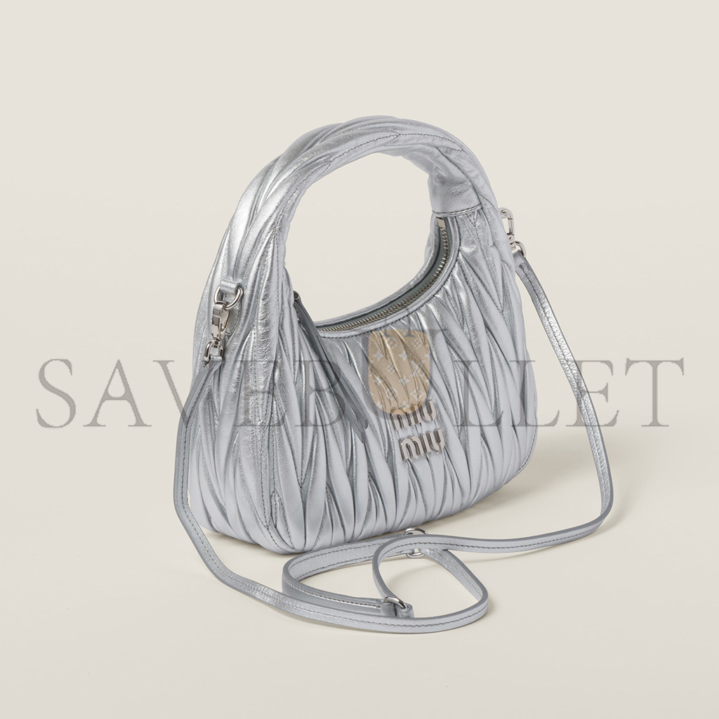 MIU MIU WANDER MATELASSÉ NAPPA LEATHER HOBO BAG 5BC125 (20*17*6cm) MIU MIU WANDER MATELASSÉ NAPPA LEATHER HOBO BAG 5BC125 (20*17*6cm)